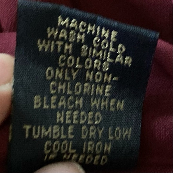 LAURA SCOTT Button Down Deep Red Burgundy Long Sleeve Career Blouse Womens 14 - Picture 15 of 16